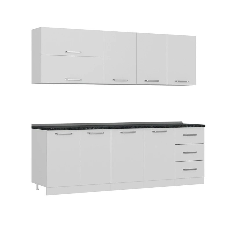 کابینت آشپزخانه فلفور کابینت مدل 225 cm مجموعه 6 عددی