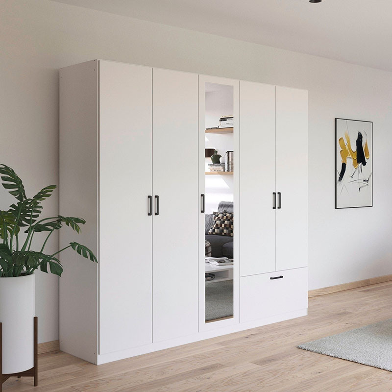 کمد لباس فلفور کابینت مدل آینه‌دار S225cm MDF