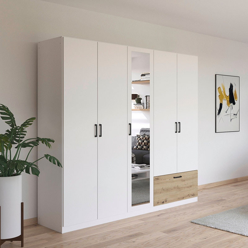 کمد لباس فلفور کابینت مدل آینه‌دار مدل SB225cm MDF