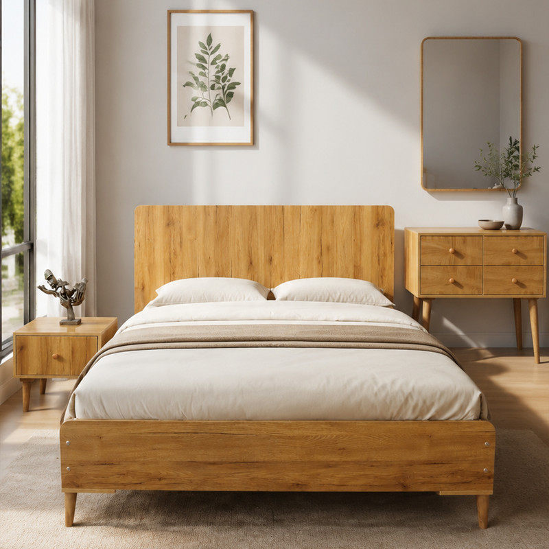 سرویس خواب ام دی اف دو نفره مدل مینا سایز 160 * 200 سانتیمتر مجموعه ۵ عددی