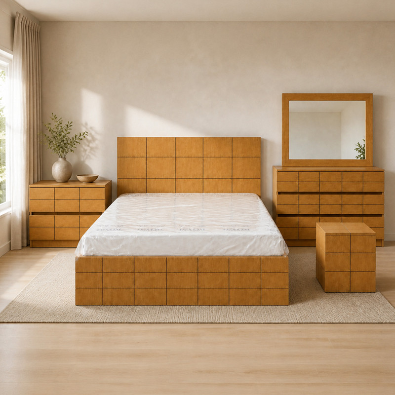 سرویس خواب ام دی اف دو نفره مدل آرمان سایز 160 * 200 سانتیمتر مجموعه ۵ عددی