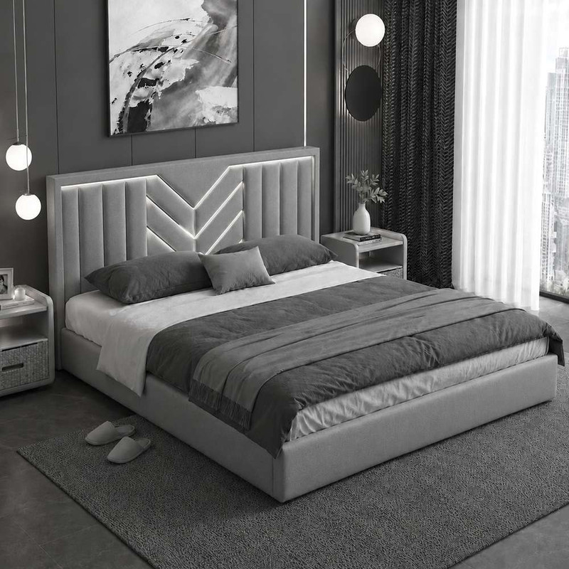 تختخواب چوب دو نفره تخت خواب توپولون مدل نورh سایز 160 * 200 سانتیمتر