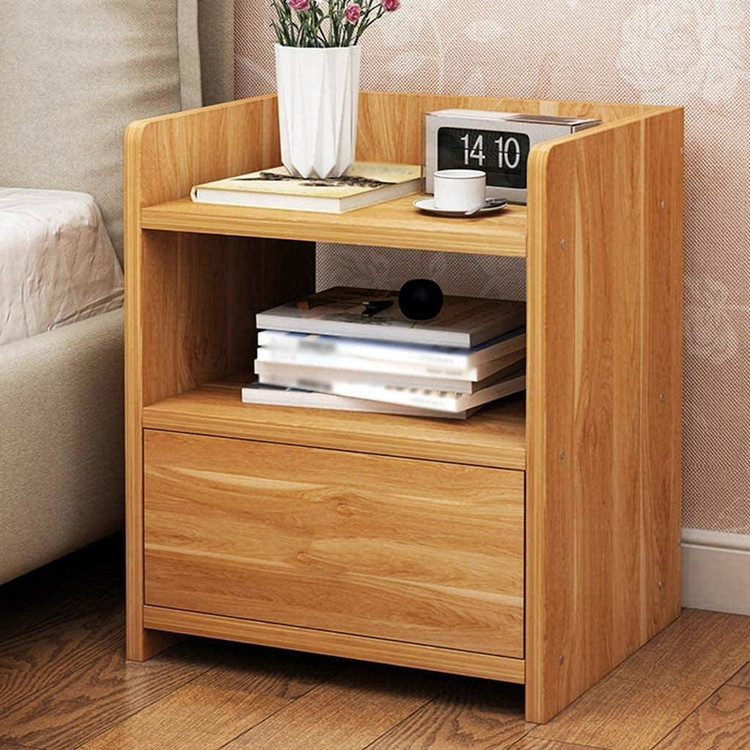 میز پاتختی ملامینه با کشو و درب مدل DLF47L | کوچیل
