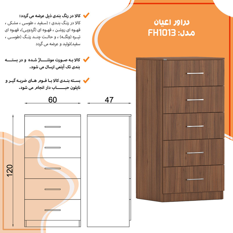دراور کوچیل مدل KL1013 پنج عدد کشو