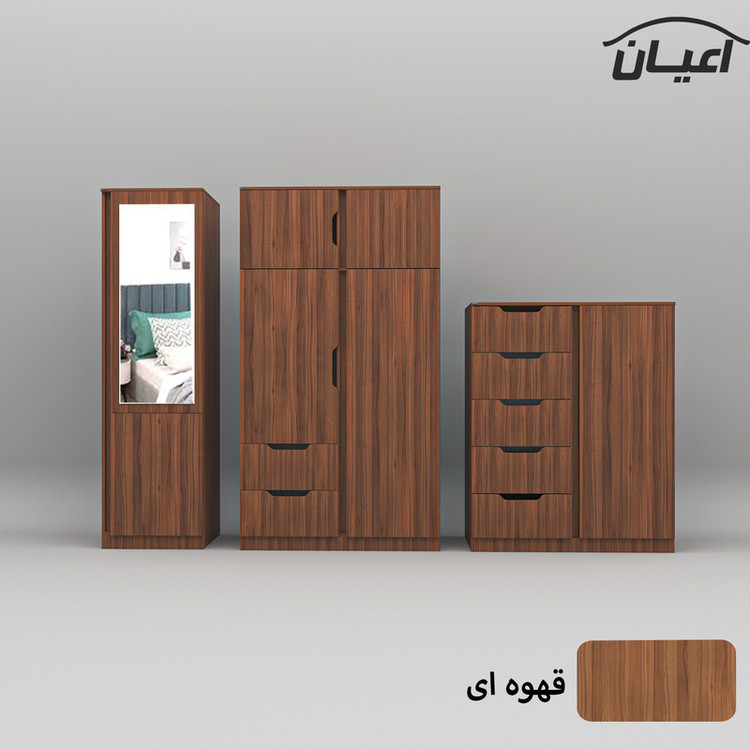 کمد لباس و دراور کوچیل مدل KL571 مجموعه سه عددی