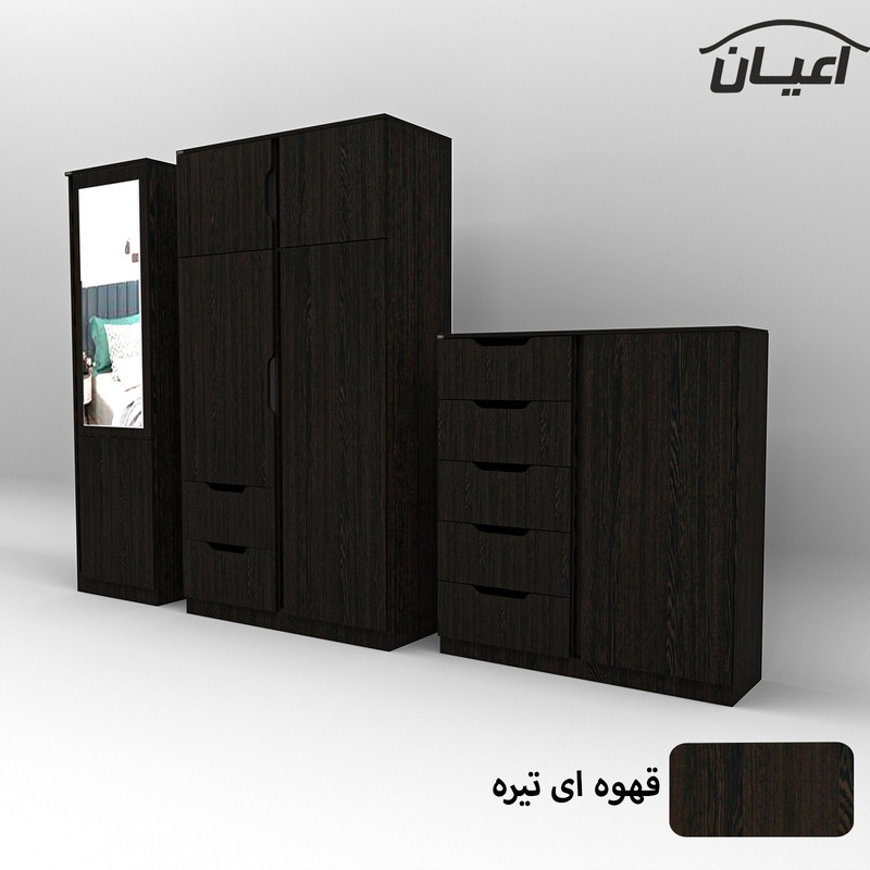 کمد لباس و دراور کوچیل مدل KL571 مجموعه سه عددی