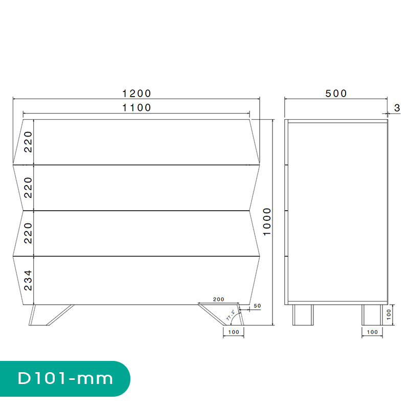 دراور کوچیل مدل D101 - MDF