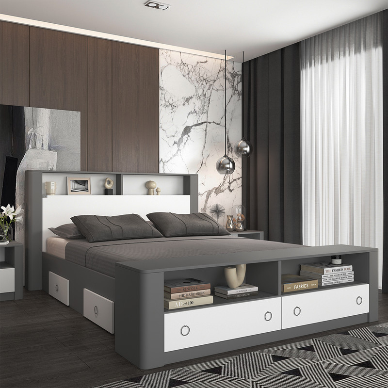 تخت خواب دونفره کوچیل مدل KL822 سایز 160x200 سانتی متر