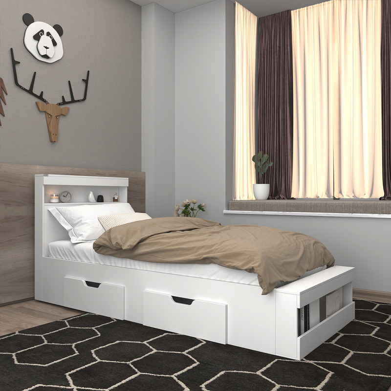 تخت خواب یکنفره کوچیل مدل KL702 سایز 90x200 سانتی متر