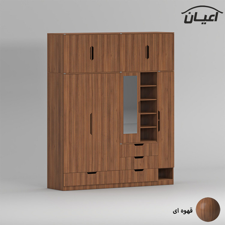 کمد لباس چندمنظوره کوچیل مدل KL962 طول 200 سانتی متر مجموعه شش عددی