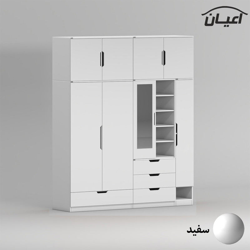 کمد لباس چندمنظوره کوچیل مدل KL962 طول 200 سانتی متر مجموعه شش عددی