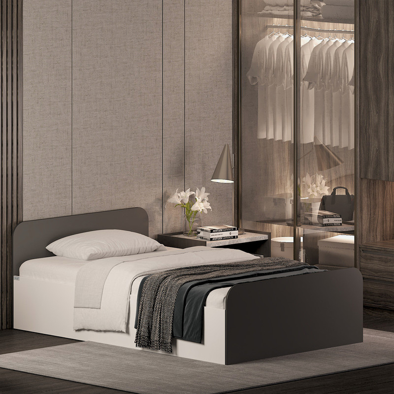 تخت خواب ملامینه یک نفره کوچیل مدل KL932 سایز 120x200 سانتی متر