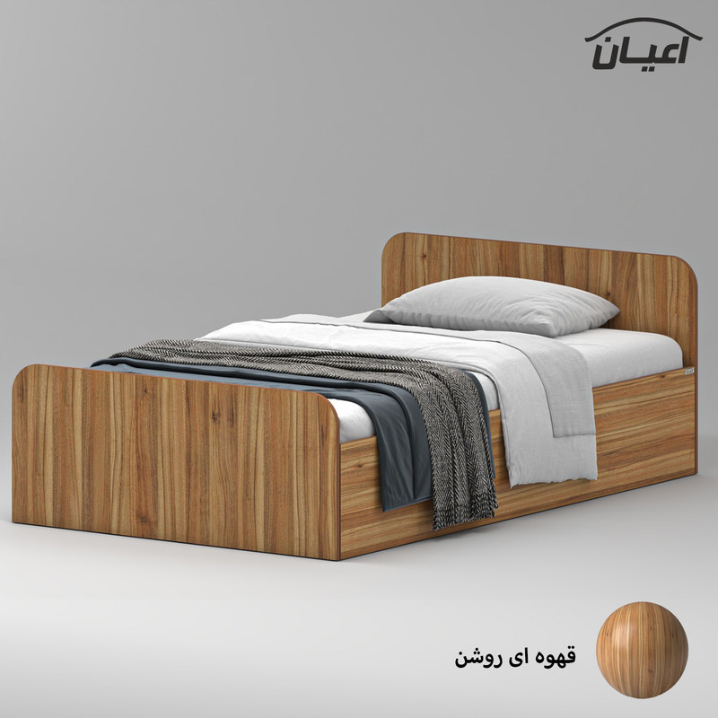 تخت خواب ملامینه یک نفره کوچیل مدل KL932 سایز 120x200 سانتی متر