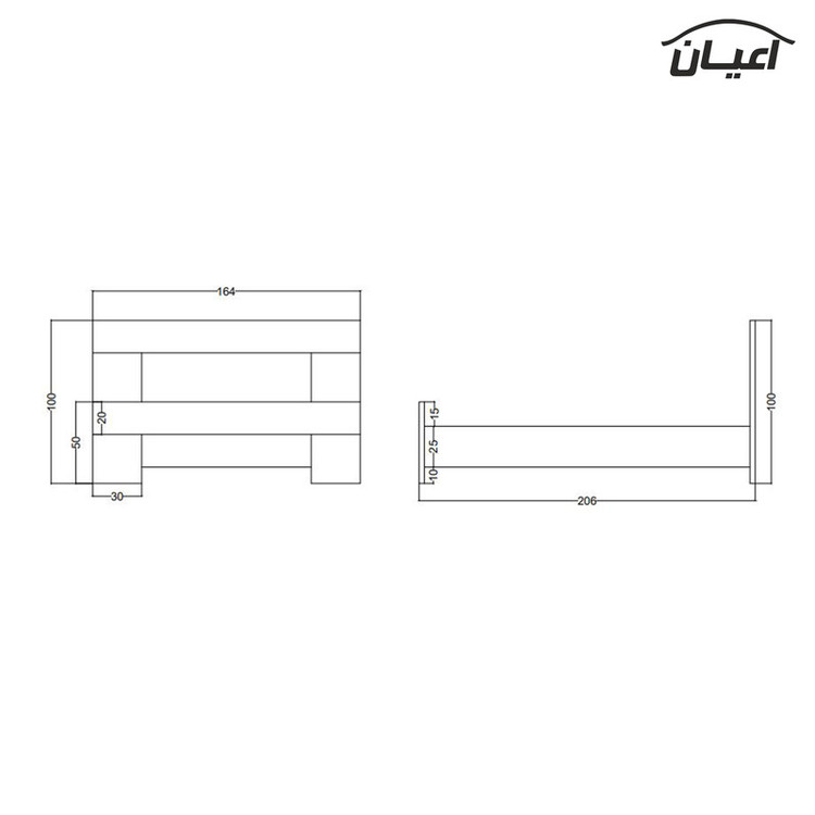 تخت خواب دونفره کوچیل مدل KL364 سایز 160x200 سانتی متر