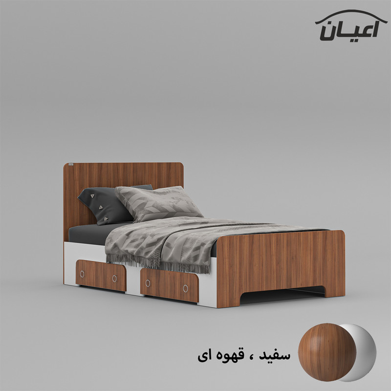 تخت خواب یک نفره کوچیل مدل KL793 سایز 120x200 سانتی متر