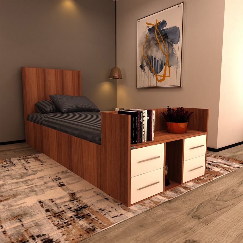 تخت خواب یکنفره کوچیل مدل KL362 سایز 90x200 سانتی متر