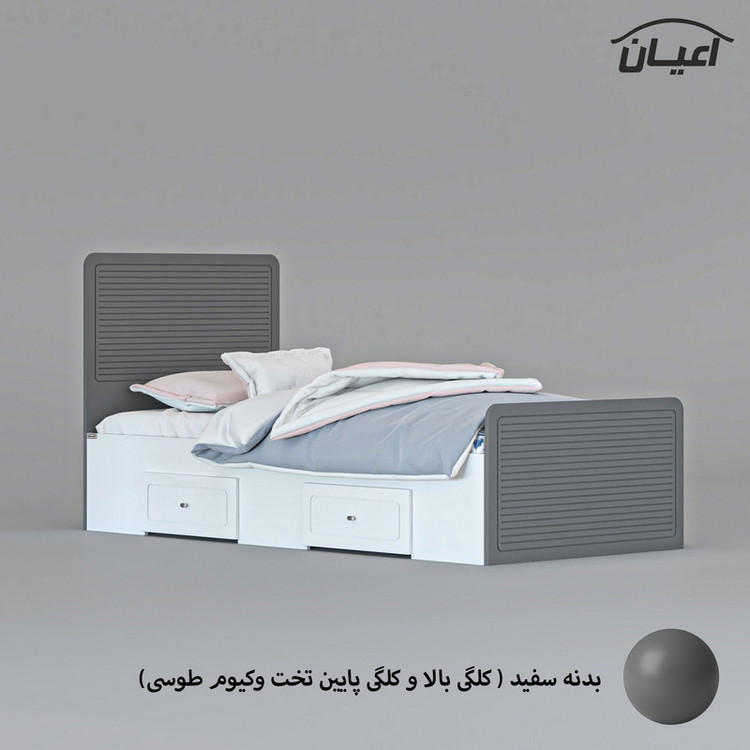 تخت خواب یک نفره کوچیل مدل KL810 سایز 90x200 سانتی متر