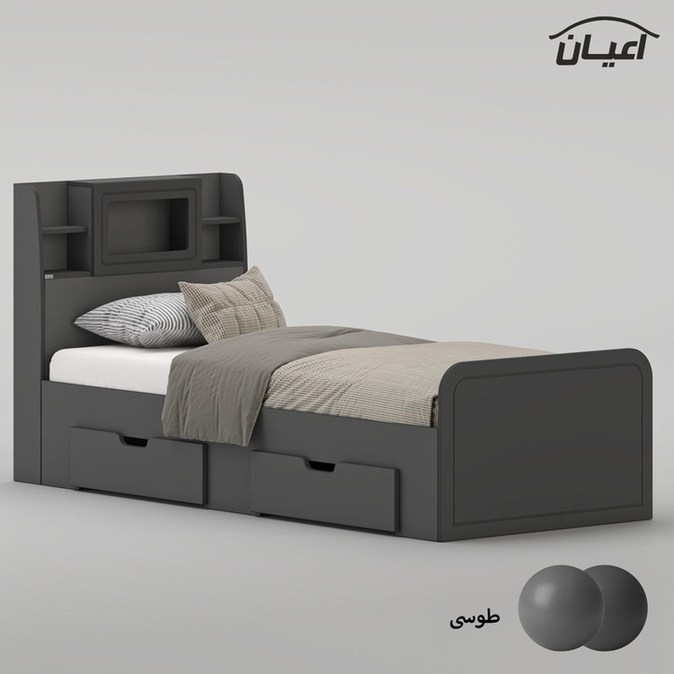 تخت خواب ملامینه یک نفره کوچیل مدل KL981 سایز 90x200 سانتی متر