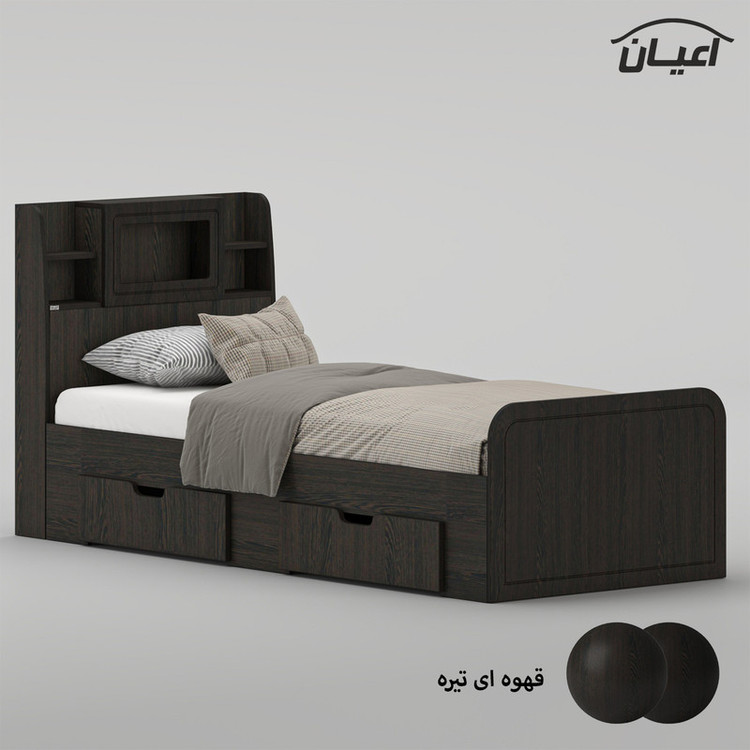 تخت خواب ملامینه یک نفره کوچیل مدل KL981 سایز 90x200 سانتی متر