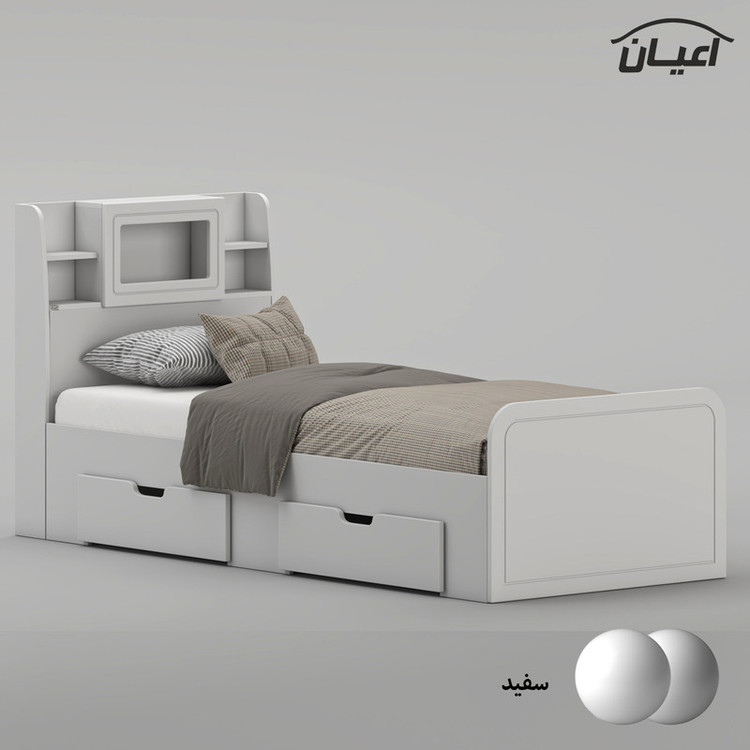 تخت خواب ملامینه یک نفره کوچیل مدل KL981 سایز 90x200 سانتی متر
