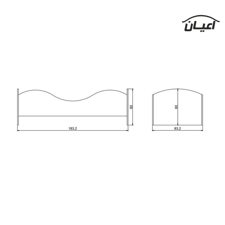 تخت خواب یکنفره کوچیل مدل KL371 سایز 80x180 سانتی متر