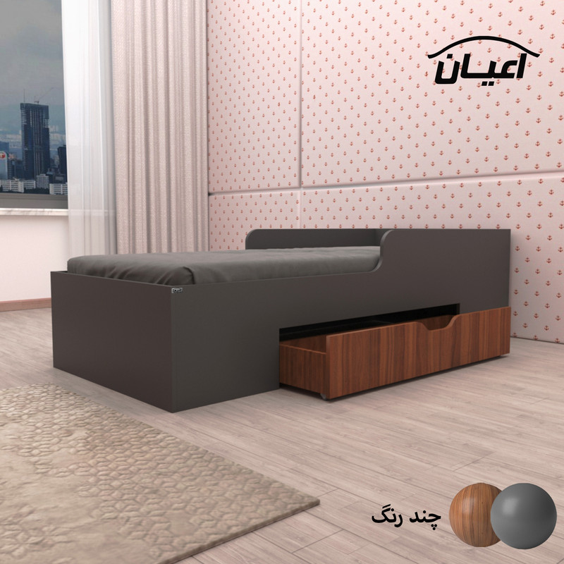 تخت خواب یک نفره کوچیل مدل KL659 سایز 90x200 سانتی متر