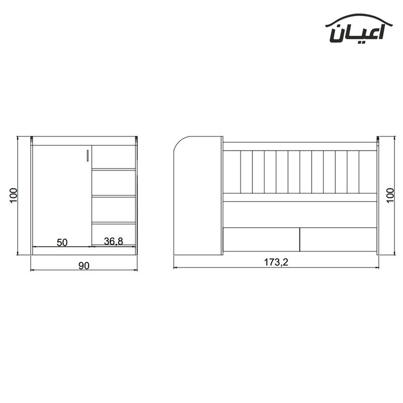 تختخواب کودک کوچیل مدل KL407