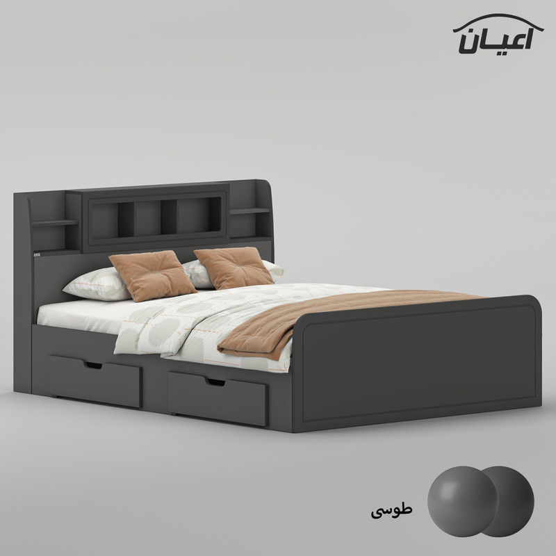 تخت خواب ملامینه دو نفره کوچیل مدل KL983 سایز 160x200 سانتی متر