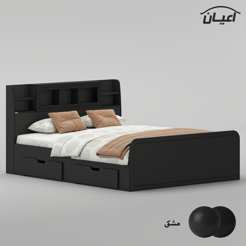 تخت خواب ملامینه دو نفره کوچیل مدل KL983 سایز 160x200 سانتی متر