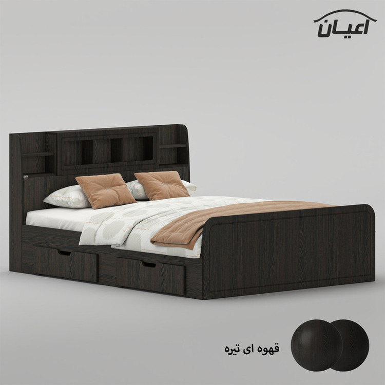 تخت خواب ملامینه دو نفره کوچیل مدل KL983 سایز 160x200 سانتی متر