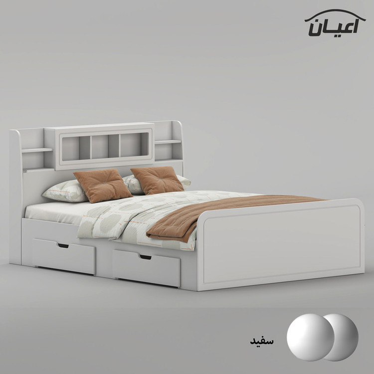 تخت خواب ملامینه دو نفره کوچیل مدل KL983 سایز 160x200 سانتی متر