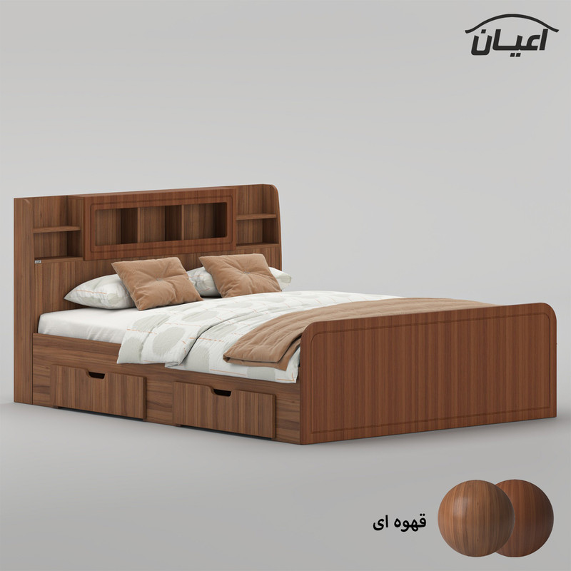 تخت خواب ملامینه دو نفره کوچیل مدل KL983 سایز 160x200 سانتی متر