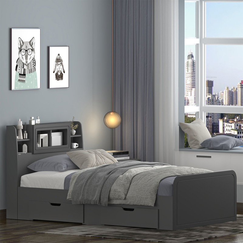 تخت خواب ملامینه یک نفره کوچیل مدل KL982 سایز 120x200 سانتی متر