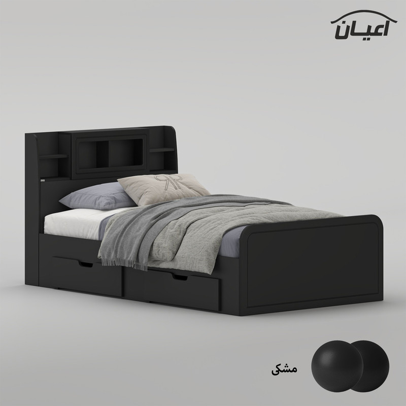 تخت خواب ملامینه یک نفره کوچیل مدل KL982 سایز 120x200 سانتی متر