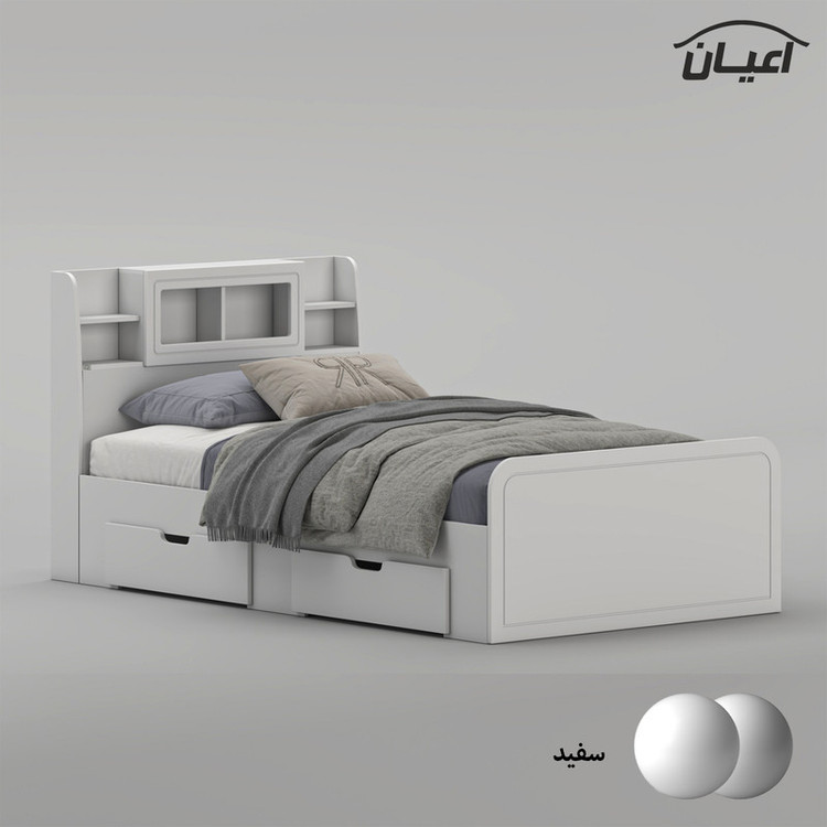 تخت خواب ملامینه یک نفره کوچیل مدل KL982 سایز 120x200 سانتی متر