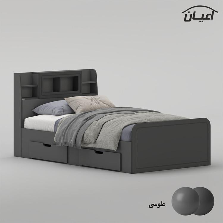 تخت خواب ملامینه یک نفره کوچیل مدل KL982 سایز 120x200 سانتی متر