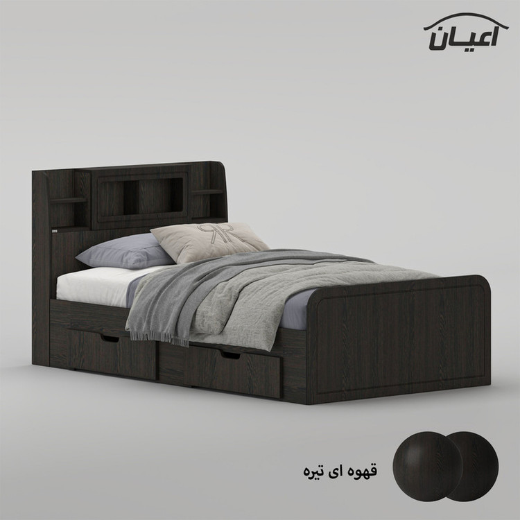 تخت خواب ملامینه یک نفره کوچیل مدل KL982 سایز 120x200 سانتی متر
