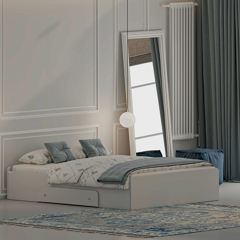 تخت خواب ملامینه دو نفره کوچیل مدل KL969 سایز 160x200 سانتی متر