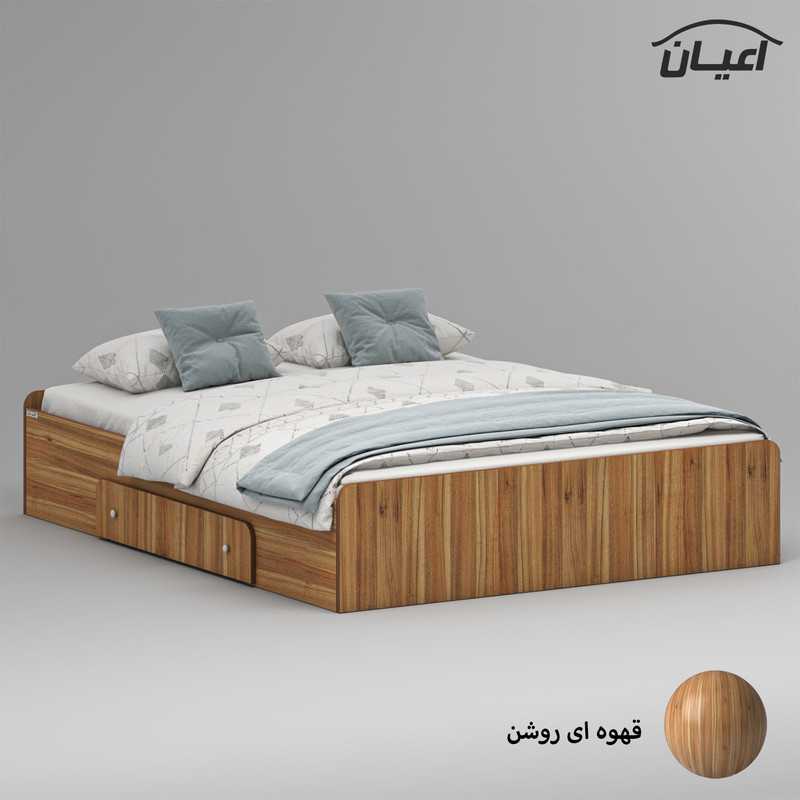 تخت خواب ملامینه دو نفره کوچیل مدل KL969 سایز 160x200 سانتی متر
