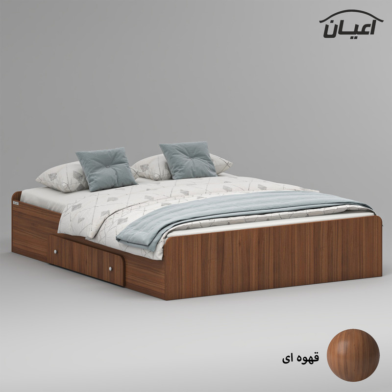 تخت خواب ملامینه دو نفره کوچیل مدل KL969 سایز 160x200 سانتی متر