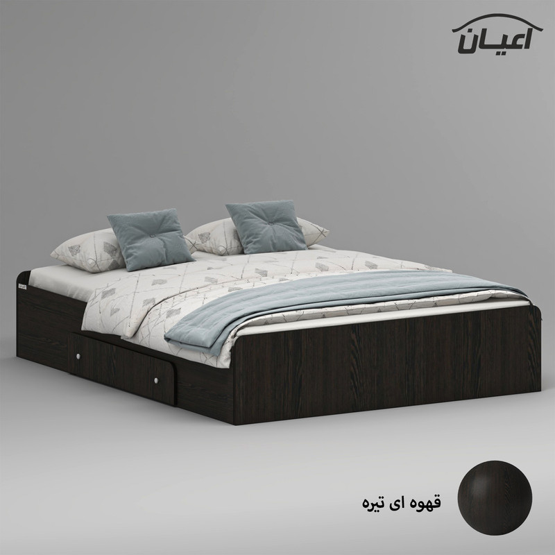 تخت خواب ملامینه دو نفره کوچیل مدل KL969 سایز 160x200 سانتی متر