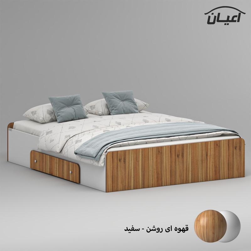 تخت خواب ملامینه دو نفره کوچیل مدل KL969 سایز 160x200 سانتی متر