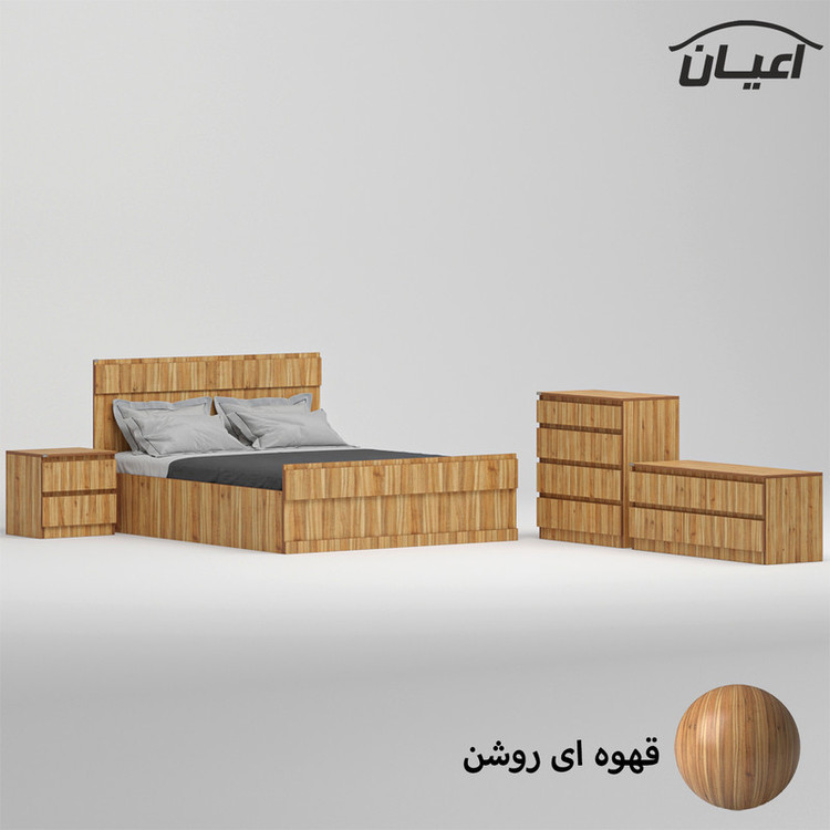 سرویس خواب دونفره کوچیل مدل KL869 سایز 160x200 سانتی متر مجموعه چهار عددی