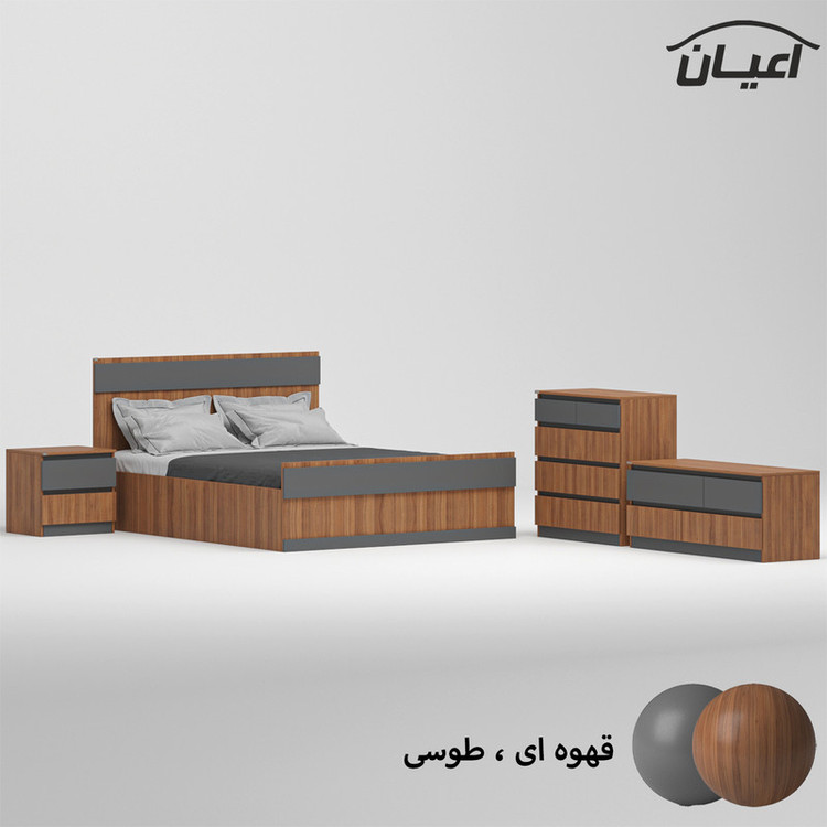 سرویس خواب دونفره کوچیل مدل KL869 سایز 160x200 سانتی متر مجموعه چهار عددی