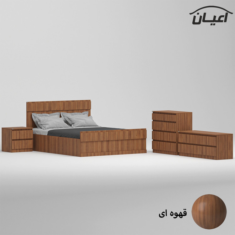 سرویس خواب دونفره کوچیل مدل KL869 سایز 160x200 سانتی متر مجموعه چهار عددی