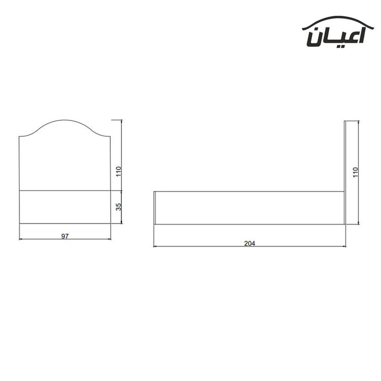 تخت خواب یکنفره کوچیل مدل KL366 سایز 90x200 سانتی متر