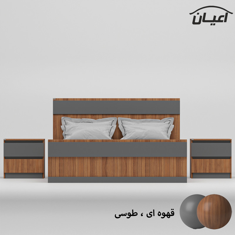 سرویس خواب دونفره کوچیل مدل KL864 سایز 160x200 سانتی متر مجموعه سه عددی