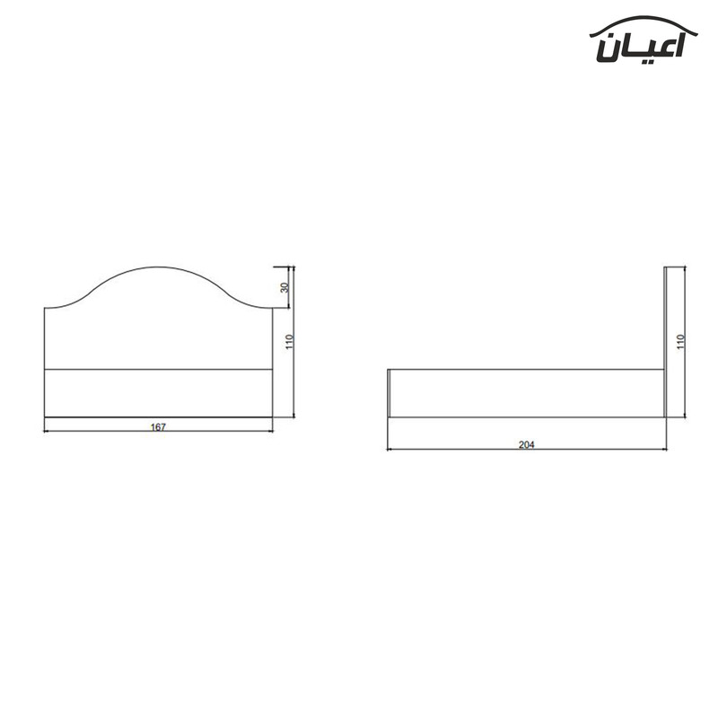 تخت خواب دونفره کوچیل مدل KL365 سایز 160x200 سانتی متر