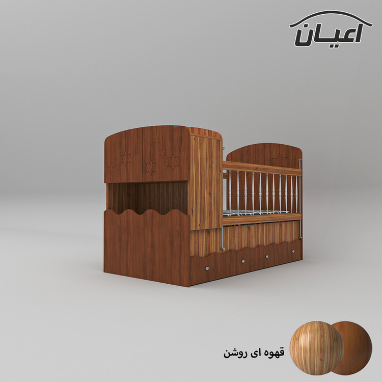 تخت کودک و نوجوان کوچیل طرح ستاره مدل KL591 سایز 80x180 سانتی متر