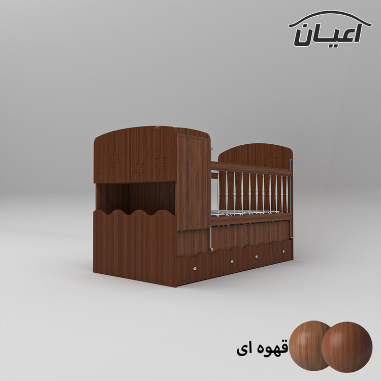 تخت کودک و نوجوان کوچیل طرح ستاره مدل KL591 سایز 80x180 سانتی متر